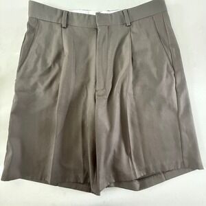 Tiger Woods Nike Golf Mens Pleated Shorts Brown Size 33 M Classic Fit Activewear